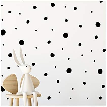 StickerDeen | Hand Drawn Blobs & Dots Dalmatian Shape Decoration Removable Wall Art Vinyl Decal Stickers | (Pack of 152) (Black)