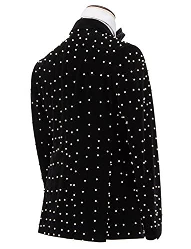 Men's Diamond Velvet Blazer Prom Daily Banquet One Button Peak Lapel Suit Coat2