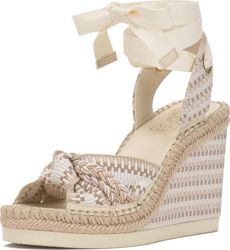 Image of Vince Camuto Bealie Woven Lace Up Wedge Sandals