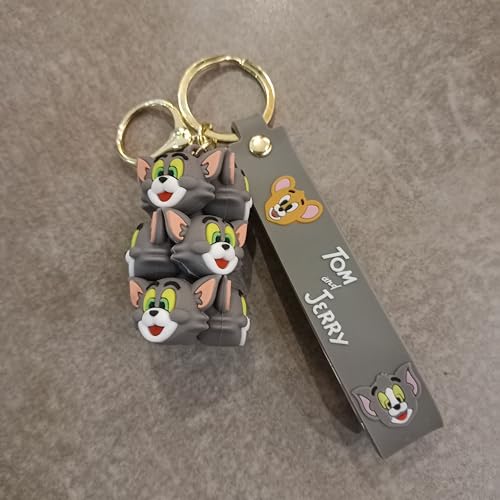 Image of Cute Cartoon Character Silicone 3D Key Chain with Strap Charm & Metal Hook, Merchandise Key Rings Gift for Kids Girls Boys Men & Women