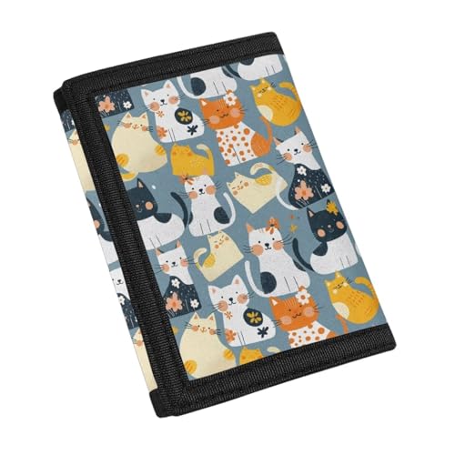 Rnyleeg PU Girls Wallets for Kids 4-6/5-7/8-10 Cute Cat Kids Wallet for Boys Girls Waterproof Trifold Toddler Wallet for Boys