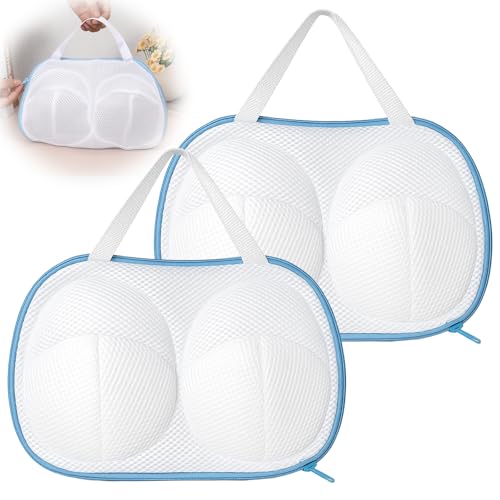 2 PCS Bra Wash Bags for Laundry, Lingerie Underwear Brassiere Wash Bag Set for Washing Machine with...