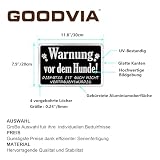 Goodvia Türschild Warnung vor dem Hunde Aluminium 30x20cm |A4 Vorsicht Hund Schild Lustig, Vorsicht vor der Katze