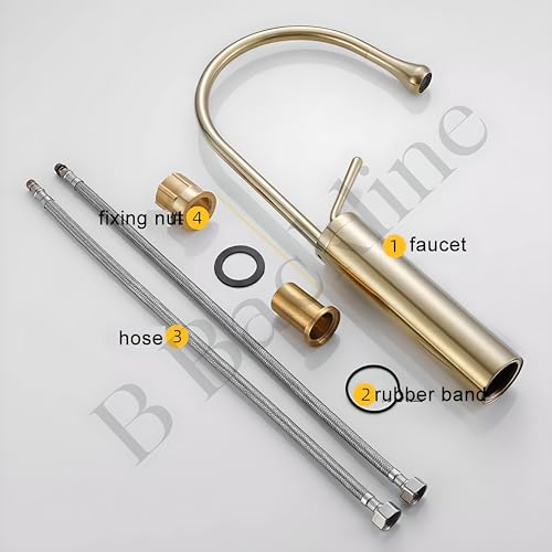 Image of B Backline Basin Mixer Tap Hot Cold | Wash Basin Mixer Faucet | Pillar tap for wash Basin | Tap for Bathrooms & Livingroom (Gold)