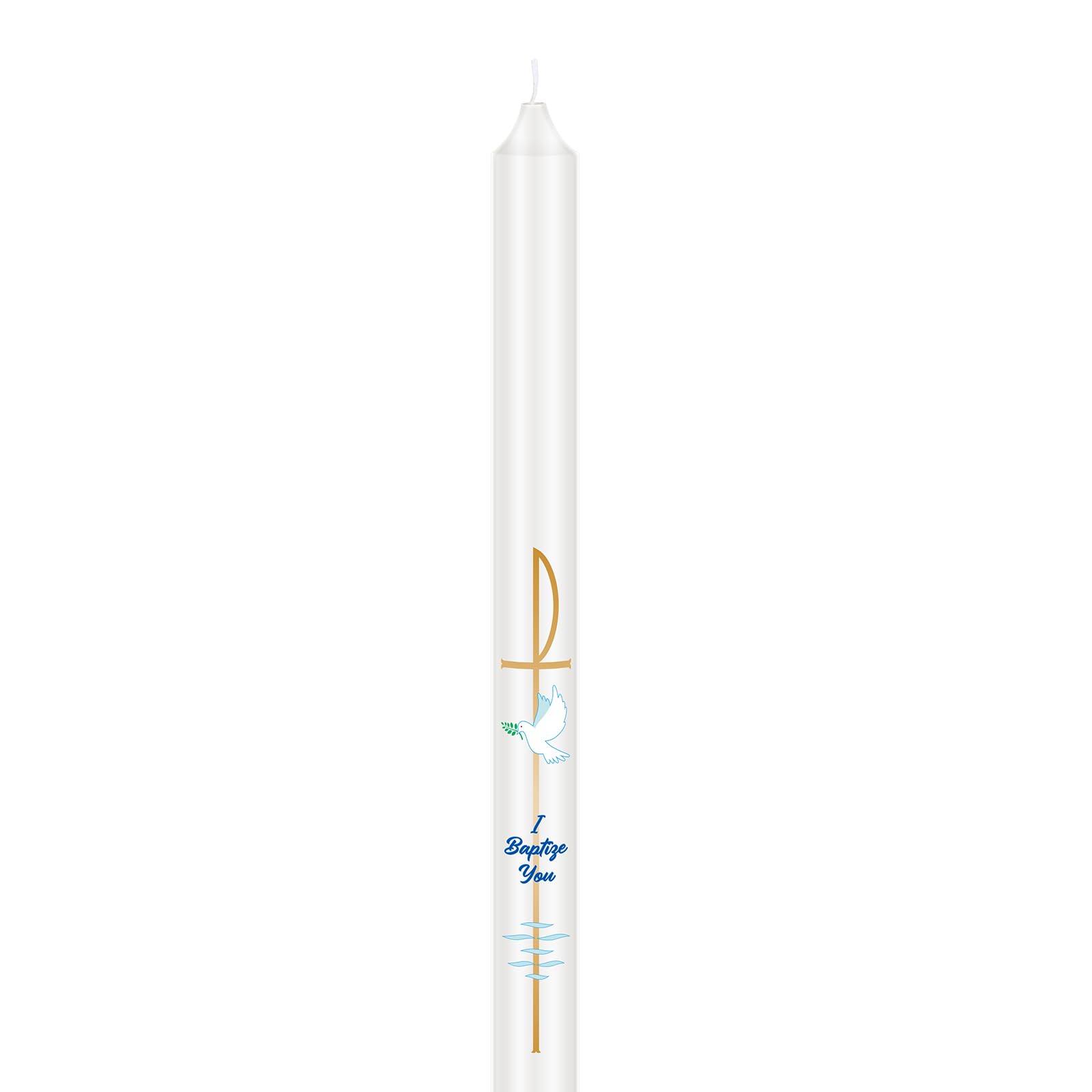 Conelist Lot de 2 bougies coniques chrétiennes pour baptême - 25,4 cm