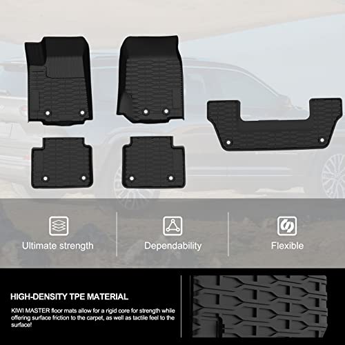 Kiwi Master Floor Mats Compatible With 2021-2023 Jeep Grand Cherokee L 3-Row All Weather Custom Fit Liners Replace Oem #82216152Ac #TOP5
