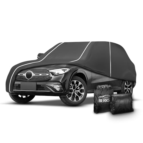 Fluorescent Strip Design 6 Layers Waterproof Car Cover Compatible for Mercedes Benz GLC 300 350e 2016-2024 All Weather Full Car Cover with Storage Bag by BERKSYDE - Used condition - US$32.15