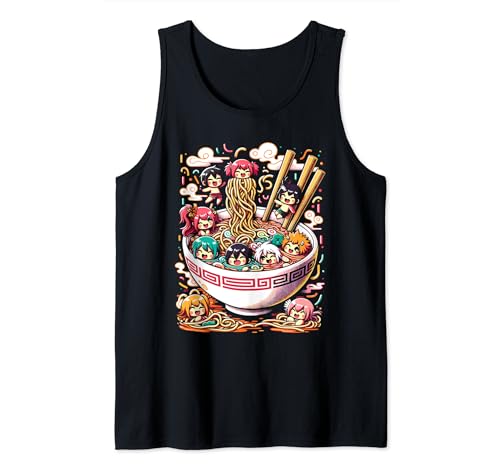 Fiesta del Ramen Pool - Gran Kawaii Japón comida de fideos Camiseta sin Mangas