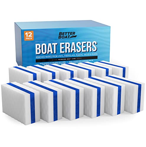 Boat Erasers 12-Pack by Better Boat - Cleaning Sponge for Scuff Marks & Grime, Marine Accessories & Gifts, Safe on Fiberglass Vinyl Gelcoat Deck Hull by Better Boat - Used condition - US$23.20