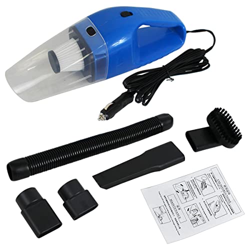 12V 強力 ハイパワー 120w 乾湿両用 ハンディークリーナー 掃除機 ブルー 青 コード 5M 車 車内 車載 シガーソケット 給電
