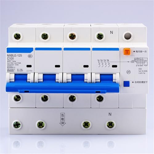 Disjoncteur différentiel 80A 4P RCBO NXBLE-125 pour protection tableau électrique