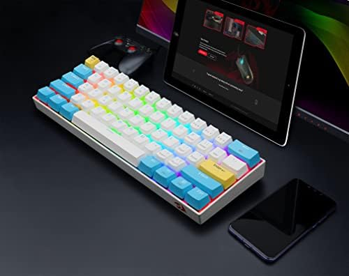 Redragon K530 Pro SE Draconic 60% RGB Mechanical Keyboard, 3-Mode Wireless 61 Keys Compact Gaming Keyboard w/Custom Clear Tactile Switches, 100% Hot-Swap Socket & Free-Mod Plate Mounted PCB