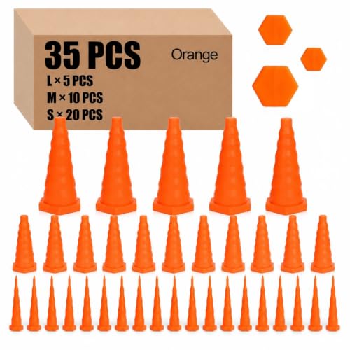 Jowgut 35 Pieces Hydraulic Oil Service Plugs, Universal Industrial Silicone Rubber Hose Plugs, 3 Sizes Drip Proof Tapered Stopper Plug Kit for Irrigation Oil Pipes Heavy Equipment Oil Port