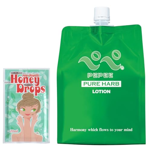 【HONEY DROPS 20㎖ セット】ローション界の認知度No.1！からお徳用パック登場！ ｜ PEPEE 1,000㎖ ＜ピュアハーブ＞ ｜ 肌荒れを防ぎ、潤いを保つハーブとアラントインを配合 燥・液垂れをしっかり防ぐキャップ付き - 画像1