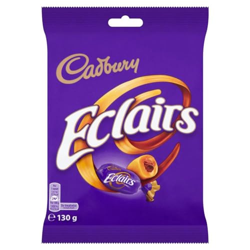 Cadbury Eclairs Chocolate Bag, Caramels with Milk Chocolate Centres, Delicious Chewy Treats, 130 g (Pack of 12)