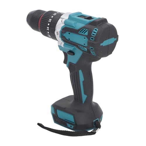 Powerful Cordless Impact Drill, 140Nm Powerful Torsion, 2 Variable Speed, 1/2 Inch Keyless Chuck, LED Light, for Professional Construction, Indoor Tasks, DIY Projects