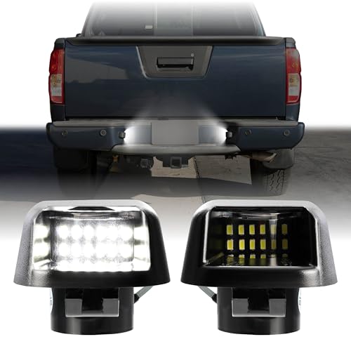 USR 07-19 D40 Pickup Truck License Plate Light – Plate Lamps (Left + Right) Pair - Compatible with 2007-2019 Nissan Frontier Pick Up Trucks All Models such as S, SV, Pro-4X (LED WHITE 6000K UPGRADE)