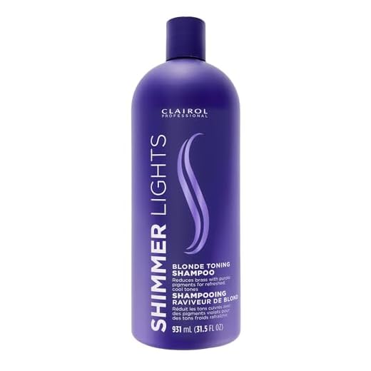 Clairol Professional Shimmer Lights Purple Shampoo, 31.5 fl. Oz | Neutralizes Brass & Yellow Tones | For Blonde, Silver, Gray & Highlighted Hair