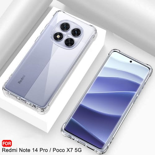 Image of TheGiftKart Crystal Clear Back Cover Case for Mi Redmi Note 14 Pro /Poco X7 5G | Shockproof Soft TPU Case | Cushioned Edges for Ultimate Protection Back Cover Case (TPU, Transparent)