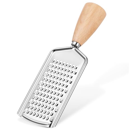 Rallador multifuncional de acero inoxidable con mango de madera miniatura 1