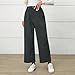 bawilom Corduroy Wide Leg Pants for Women Casual Fall Winter High Waist Dress Pants Fashion Loose Trousers with Pockets Dark Gray