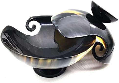 Handmade Yarn Horn Bowl & Yarn Sewing Supplies Large Wool Holder Horn Bowl Made Out of Genuine Horn | Ideal Knitting Crochet Accessories for Knitter| Decorative Bowl