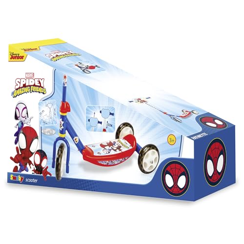 Smoby - Spidey - Patinette 3 Roues - Structure Métal - Guidon Ajustable - Repose-Pied Antidérapant - A Partir de 3 Ans - Poids Maximum 20 Kgs