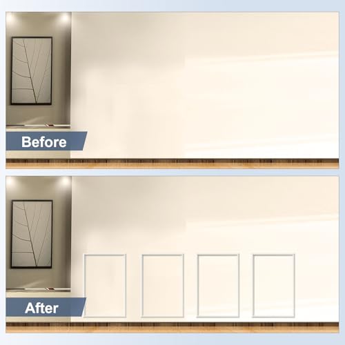 NeatiEase 4 Set Peel and Stick Wall Molding Trim Kit, 16" x24" Premade Wainscoting Panels, Self Adhesive Moulding Panel for Interior Walls Picture Frame by NeatiEase - Image 3