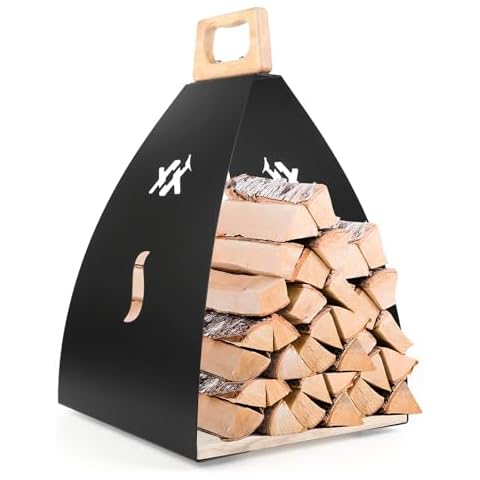 Firewood Carrier AVOFOREST Heavy Duty Firewood Holder Large Outdoor/Indoor Wood Carrier for Firewood,Fireplace Accessories for Camping,Barbecue Cover