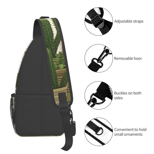 Bolso tipo bandolera unisex negro para viaje y senderismo miniatura 4