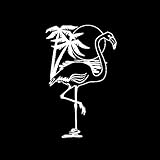 Größe 9,9 x 16 cm Cvxgdsfg 9,9 cm x 16 cm Cartoon Flamingo Palme Sonne Auto Aufkleber Aufkleber (Color : White)