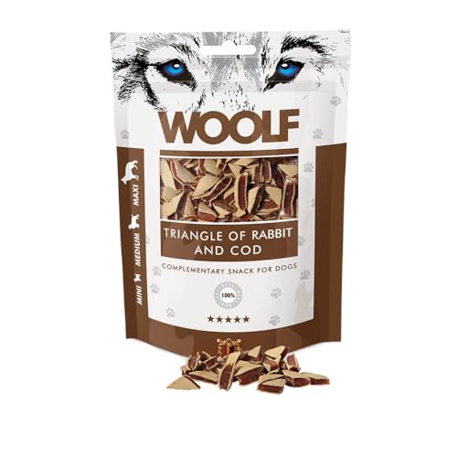 WOOLF Rabbit and Cod Triangles - Complementary Snacks for Dogs | 100g
