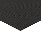 Single-Layer Foam 3' x 60' Black Anti-Fatigue Mat with Rib Emboss