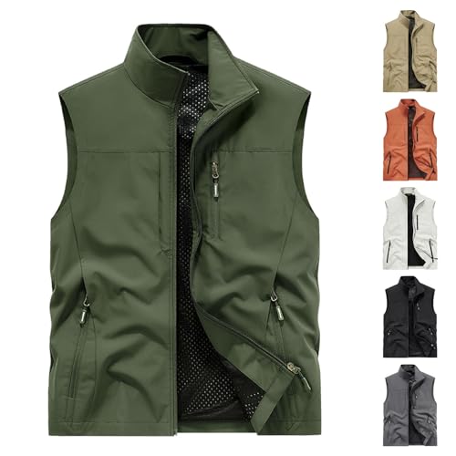 Gilet d'extérieur homme avec poches et col montant pour loisirs d'été - 2