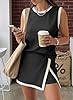 EVALESS 2 Piece Sets for Women Summer Matching Athletic Lounge Outfits Ribbed Knit Tank Top and Elastic Waist Split Lined Skirt 2026 Spring Fashion Womens Two Piece Travel Workout Set Black Medium #1