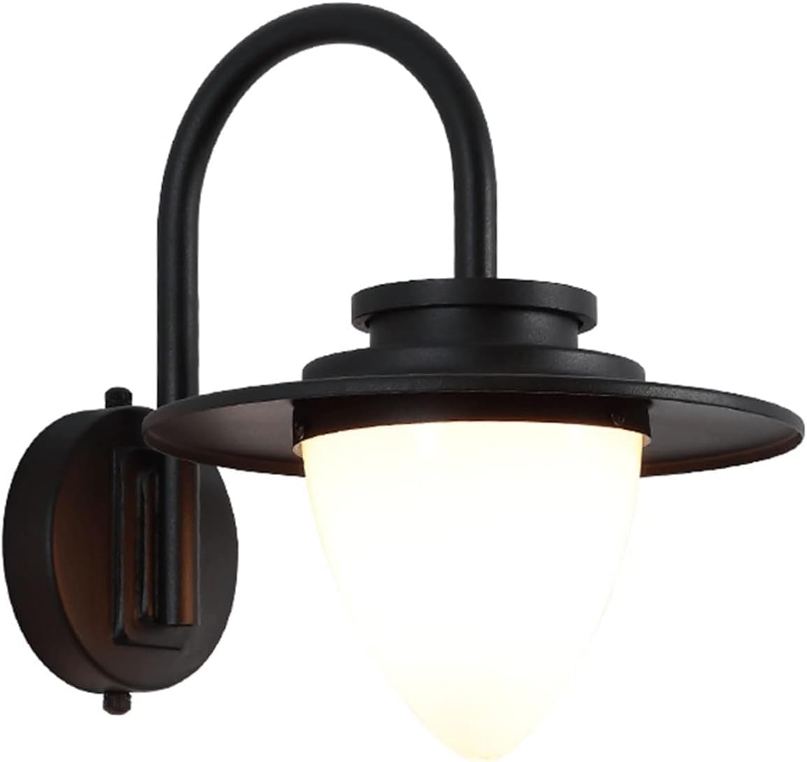 OZBMA Outdoor Waterproof Wall Lamp Retro E27 Single Head Light V-intage Metal Wrought Iron Glass Spotlights,Chandeliers (Onecolor)