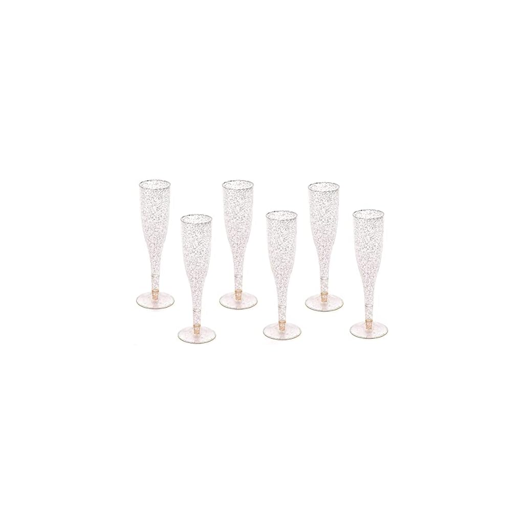 Oojami Gold Glitter Plastic Classicware Glass Like Champagne Wedding