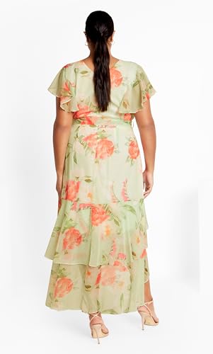 Image of City Chic Women's Plus Size Maxi Dress - Flirty Tier Print