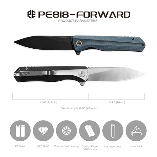 Image of Petrified fish PF818 3.54 inch D2 Steel Satin Blade Pocket Folding knife