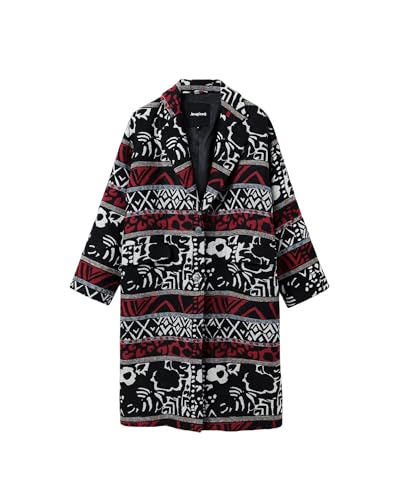 Desigual Women's Coat_DEV, 2000 Black Overcoat, L