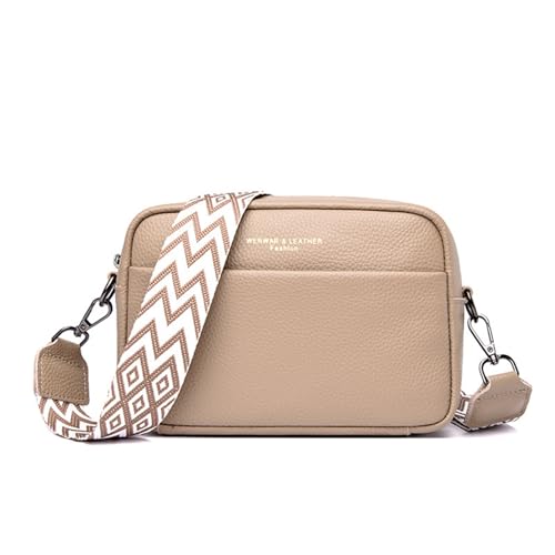 Sac pour tous les jours femme kaki résistant, petit sac carré compact à bandoulière 21cm