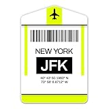 Squiddy New York Airport Code JFK Luggage Tag Style - Vinyl Sticker Decal for Phone, Laptop, Water Bottle (3" high)