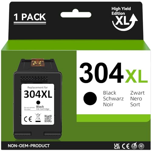 Oeggoink 304 Cartucho de Impresora Negro compatibles con 304 XL Cartucho de Impresora Negro, para Impresora Envy 5030 5010 5020 5032 DeskJet 3750 3760 2620 2600 3720 2630 2622 3735 3762