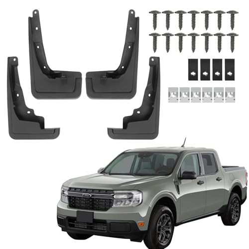 Image of Mud Flaps Splash Guards Fit for Ford Maverick 2022 2023 2024 2025 | No Drilling Required Bendable Mud Guards | Front & Rear 4-Piece Set Car Accessories