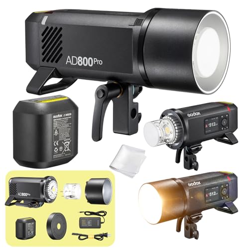 Image of Godox AD800 Pro 800Ws Studio Strobe light, Godox AD800Pro TTL Flash with 1 /8000s High Speed Sync, 300 Full Power Flashes, Stable Color Temperature Mode & 40W Bi-Color Modeling Light, 2.8 inch Color Screen