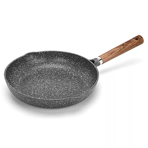 FEIGUO Sartén con revestimiento de mármol antiadherente, utensilios de cocina con fondo de inducción de aluminio (color: A, tamaño: 26 cm) (A 26 cm) (A 28 cm)