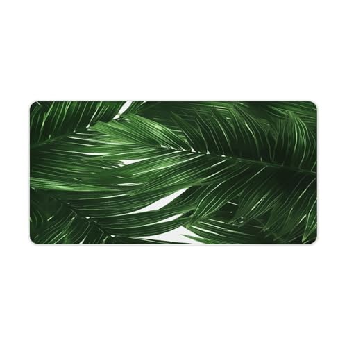 Green Palm Leaves Desk Pad impermeable para computadora