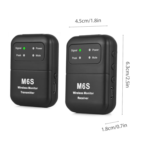Sistema de Transmisión de Monitor Inalámbrico 2.4GHz Auricular Transmisor y Receptor Recargable con Cambio Mono/Estéreo Calidad de Sonido Digital sin Pérdida Baja Latencia miniatura 4