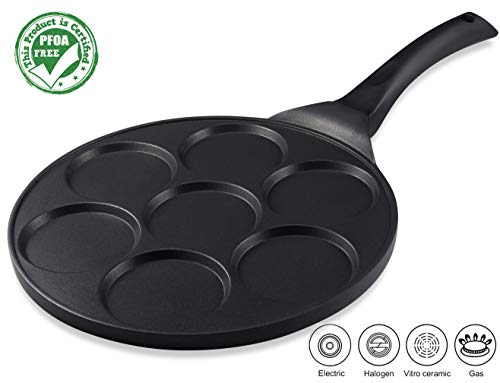 Gourmia Gpa9510 Blini Pan Nonstick Silver Dollar Pancake Pan With 7-Mold Design 100% Pfoa Free Non-Stick Coating … #TOP1