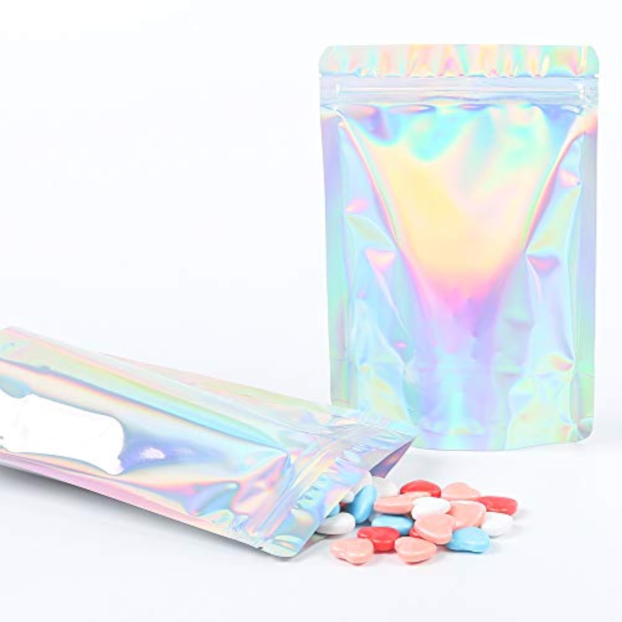 100 Double-Sided Rainbow Holographic Packaging Bags